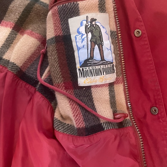 Vintage Eddie Bauer wool lined jacket in dark red - Picture 3 of 3